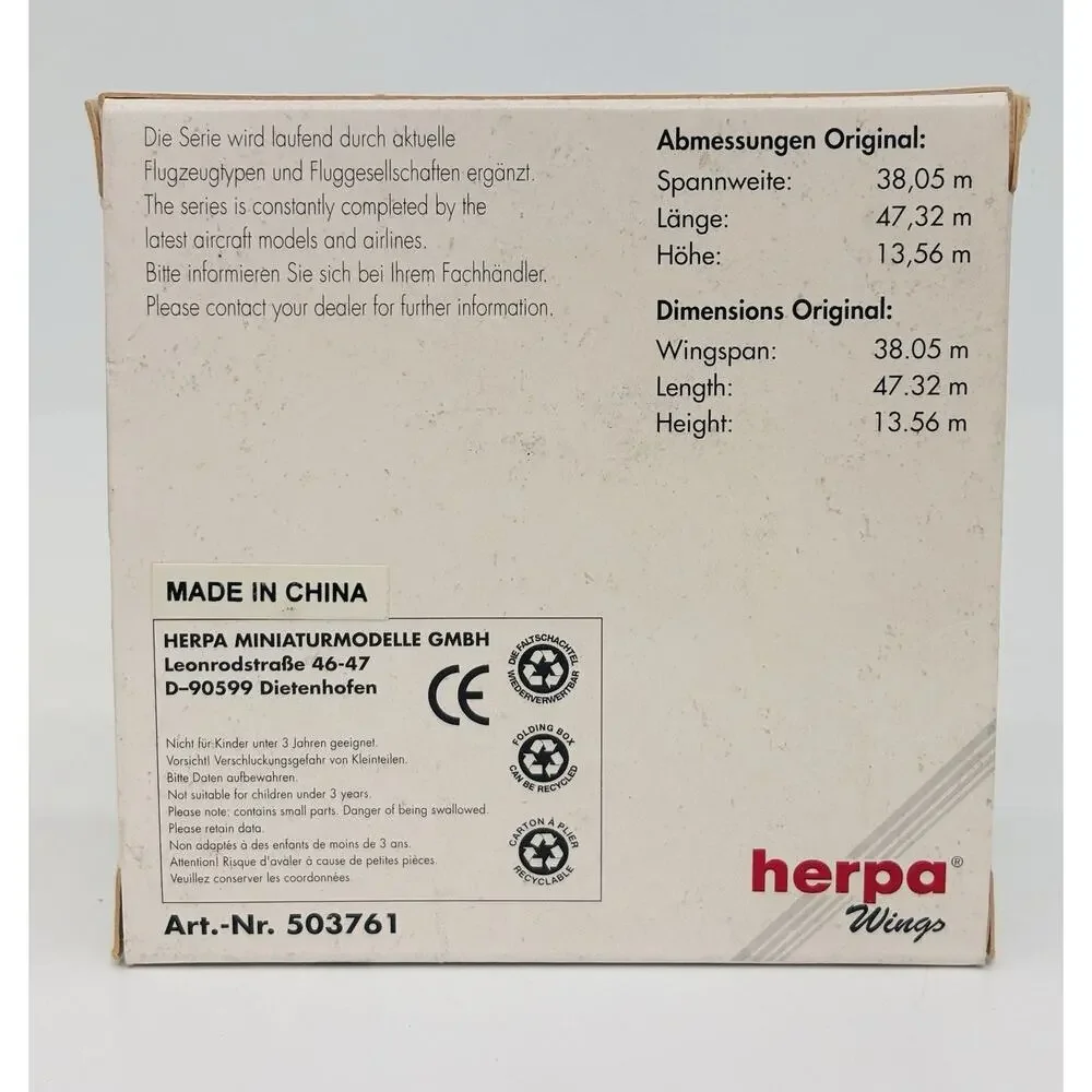 Herpa Wings 1:500 TWA Trans World Airlines Boeing 757-200 Diecast 503761 New